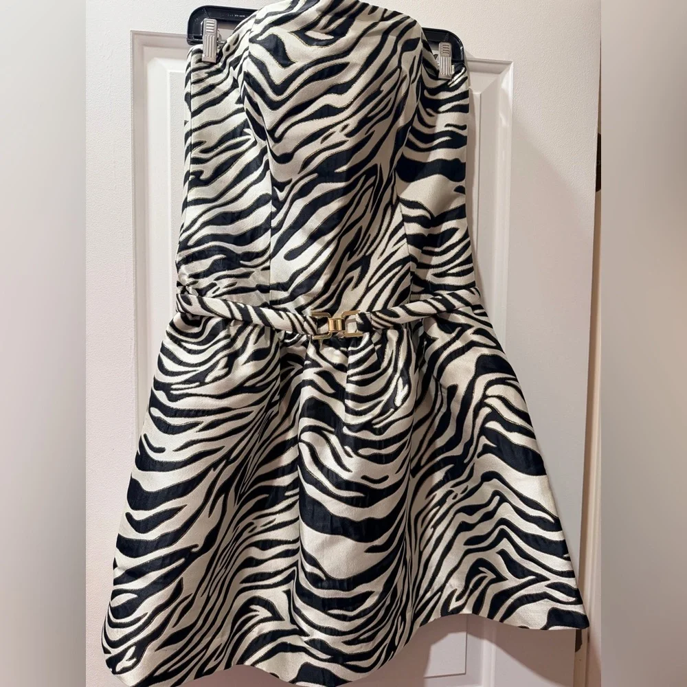 Lilly Pulitzer Black and White Strapless Dress - Picture 2 of 4